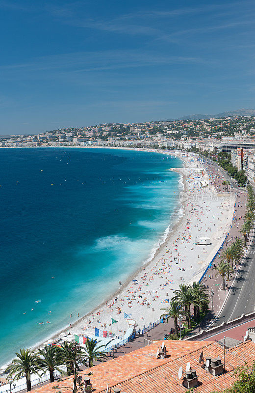 尼斯海滩全景，Cote d'azur